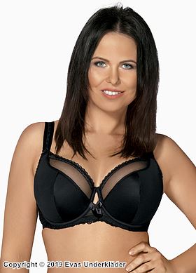 Bequemer BH, Spitzenbesatz, Mesh-Einlage, elegantes Design, B bis J-Cup